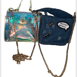 2 cross body bags. 1-Clear ASOS 2-Jean -Zara